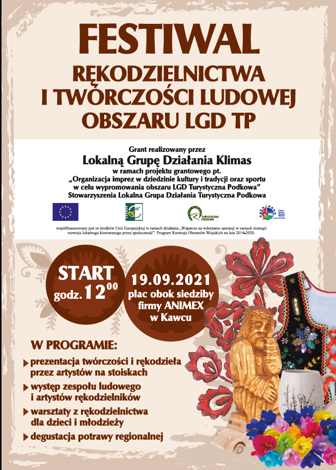 plakat Festiwal rękodzelnictwa i twórczości ludowej