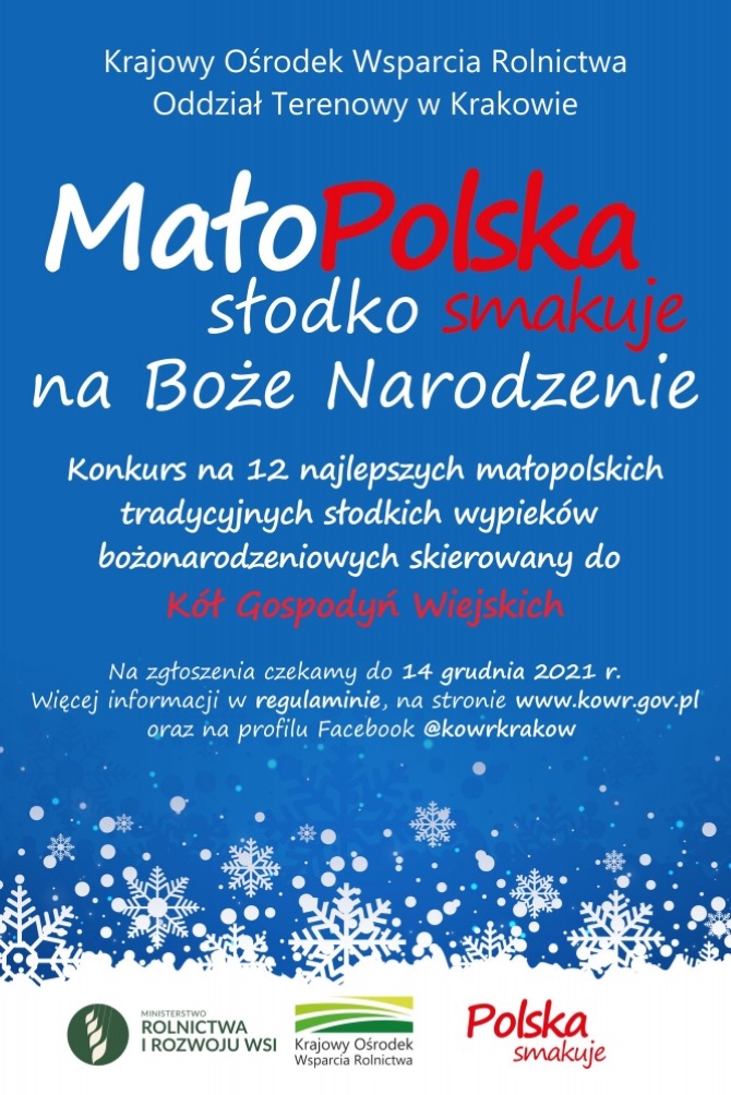 Plakat Konkursu MałopPolska slodko smakuje na Boże Narodzenie