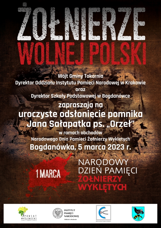 plakat zaproszenie odsłonięcie pomnika